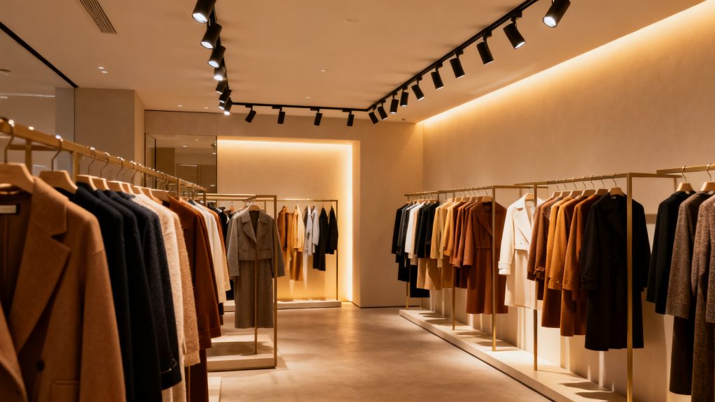 服装店射灯照明与商品陈列