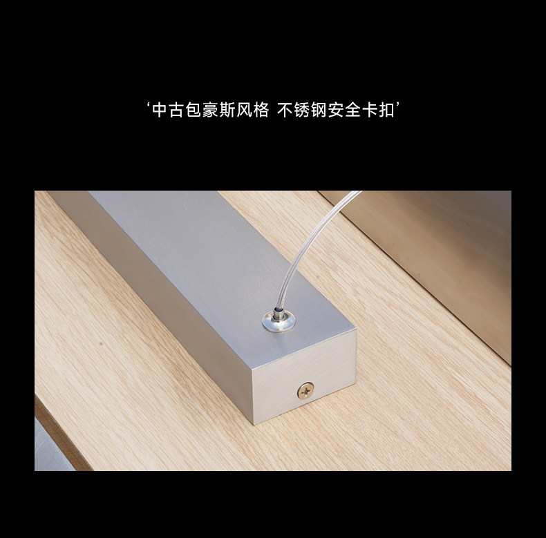 包豪斯餐厅吊灯不锈钢银色一字长条餐厅吊灯工业风创意中古吧台