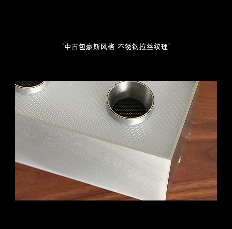 包豪斯明装斗胆灯双头不锈钢色吸顶灯筒射一体卧室客厅全光谱防眩