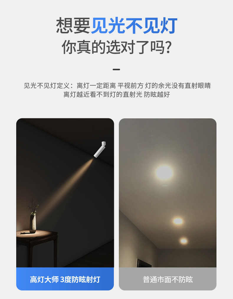 明装小光束角3度吸顶聚光灯射灯led艺术氛围灯博物馆茶室可调角度