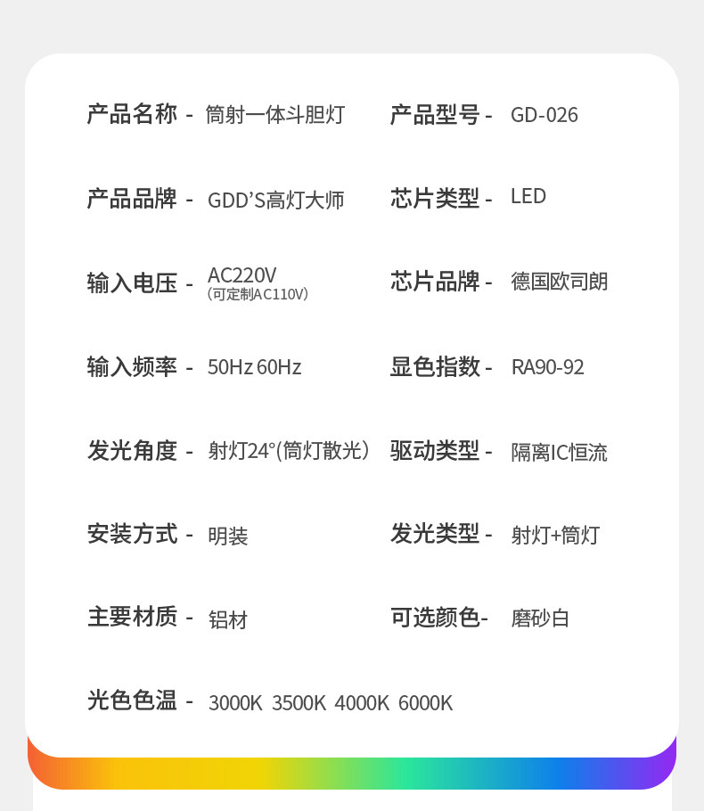 明装LED斗胆灯防眩射灯筒灯无主灯卧室灯客厅灯吸顶灯长方盒子灯