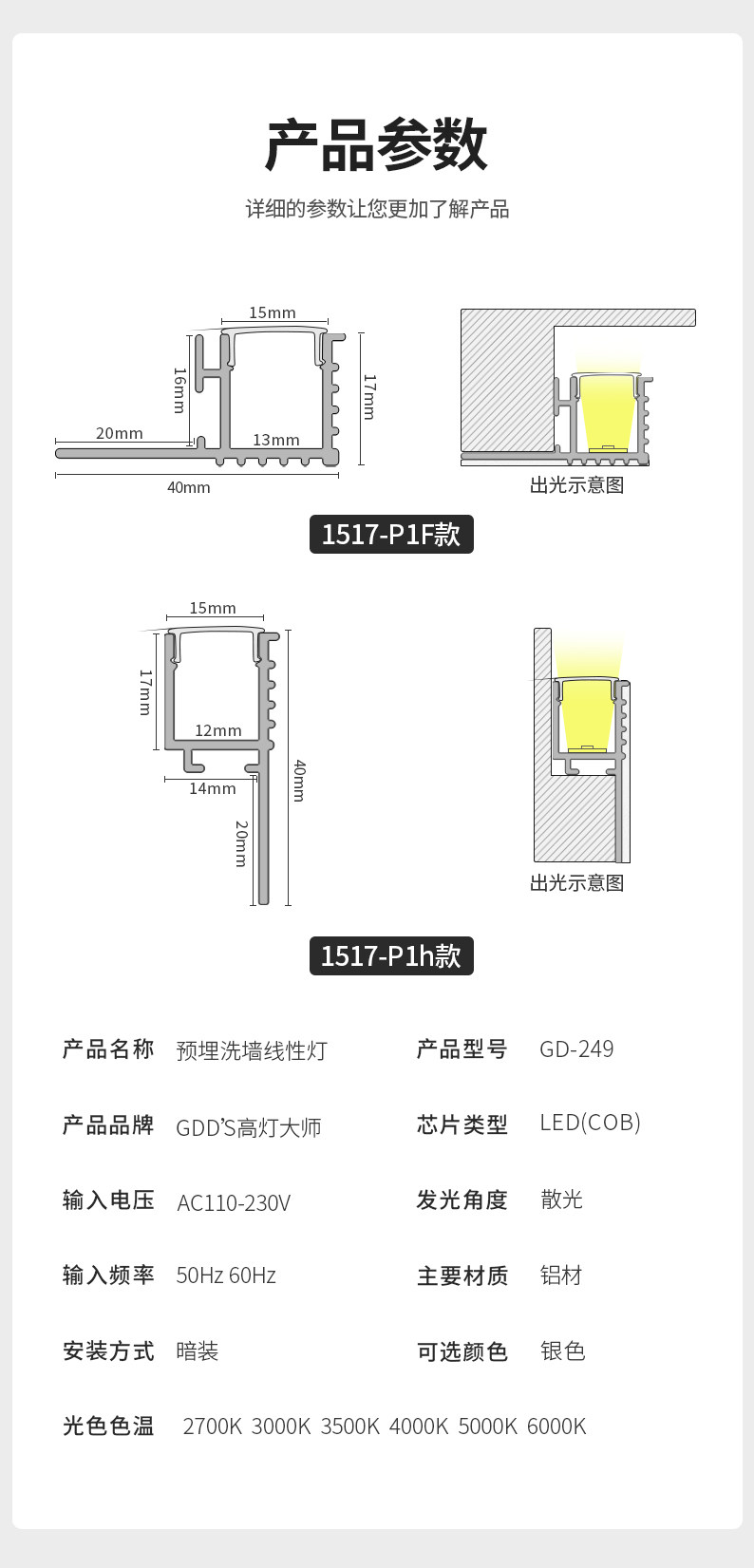 线形灯双眼皮吊顶led批灰灯槽线条灯带洗墙向上打光客厅线性边吊
