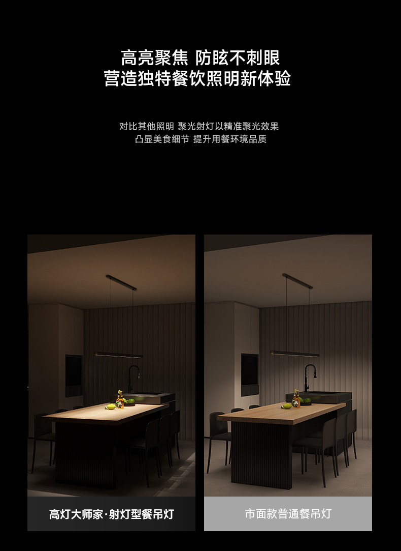 中古包豪斯餐厅吊灯现代简约吧台餐桌灯北欧不锈钢银色一字长条灯