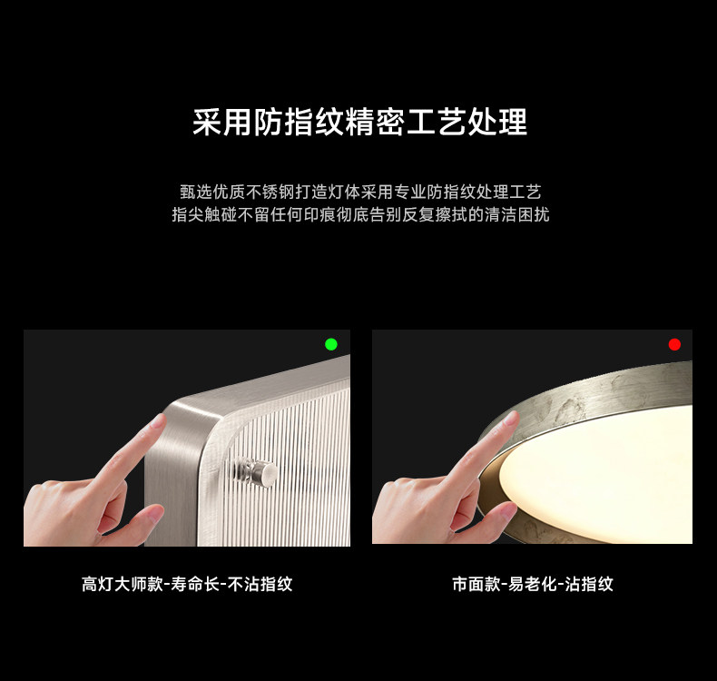 包豪斯吸顶灯不锈钢银色客厅卧室灯护眼中古冰块创意设计明装式