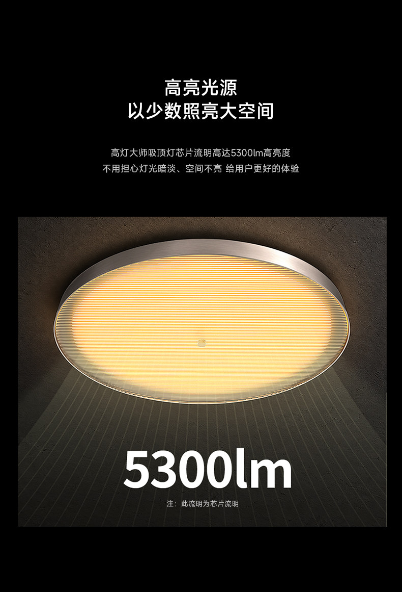 包豪斯吸顶灯防眩超薄不锈钢银色中古极简全光谱护眼卧室客厅主灯