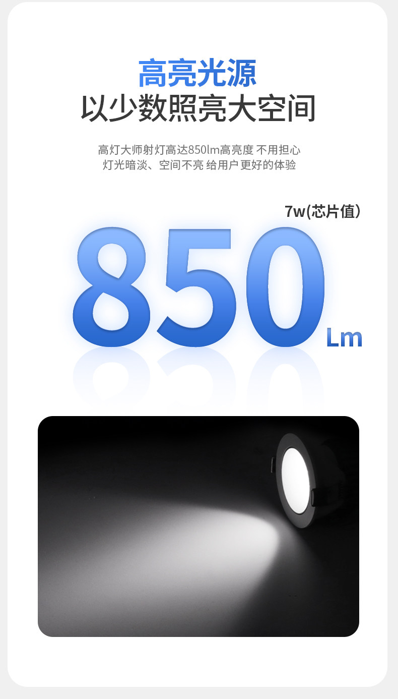 防眩小山丘射灯led猫眼灯筒灯嵌入式75mm高显客厅天花吊顶无主灯