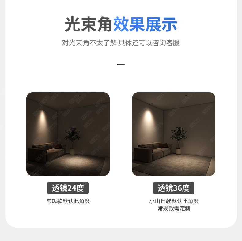 可拉伸缩射灯led嵌入式旋转可调角度背景墙照画玄关高显色象鼻cob