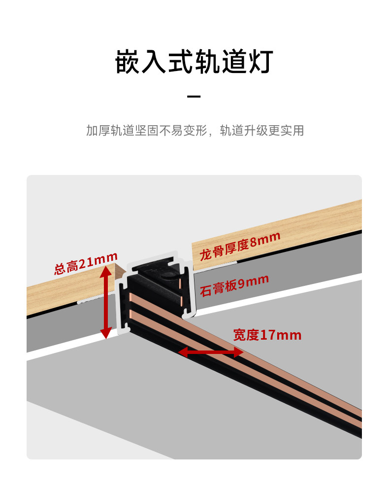 明装磁吸轨道灯超薄客厅射灯免吊顶线条线形灯嵌入式无主灯全光谱
