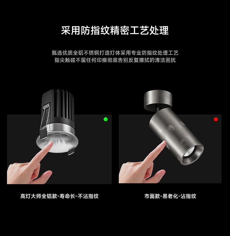 不锈钢筒灯55mm射灯无边框led嵌入开孔小山丘包豪斯中古客厅洗墙