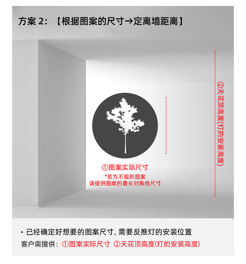 LED投影灯射灯图案定制文字古诗词中古包豪斯不锈钢地面背景切光