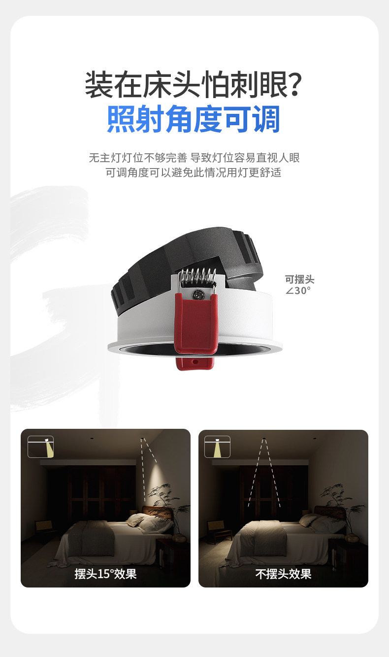 超薄射灯嵌入式洞灯矮吊顶led家用防眩矮款牛眼灯客厅天花洗墙灯
