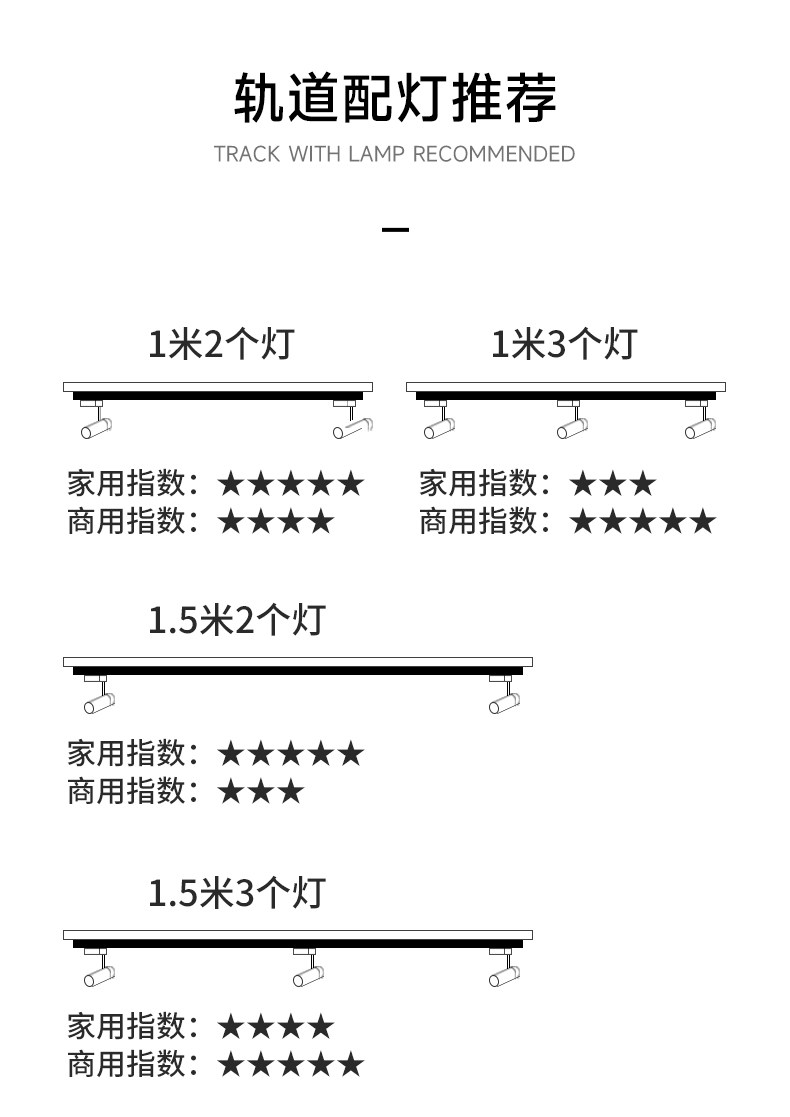 led轨道条射灯导轨黑色二线2连接头直角接北欧滑轨有全铜芯2米1.5