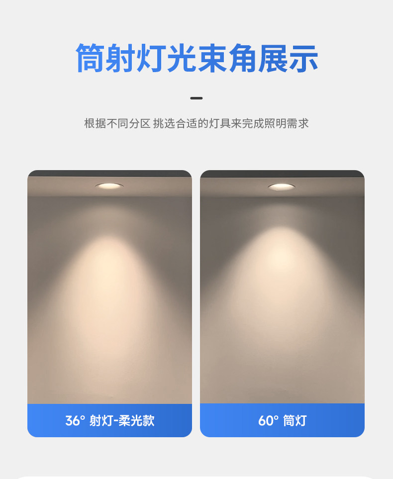 无边框筒灯嵌入式75mm孔灯家用防眩超薄射灯全光谱客厅智能无主灯