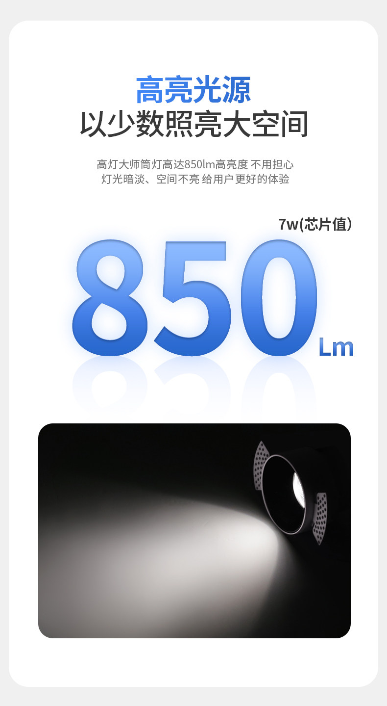 预埋筒灯无边框嵌入式隐形全光谱吊顶客厅智能防眩护眼家用无主灯