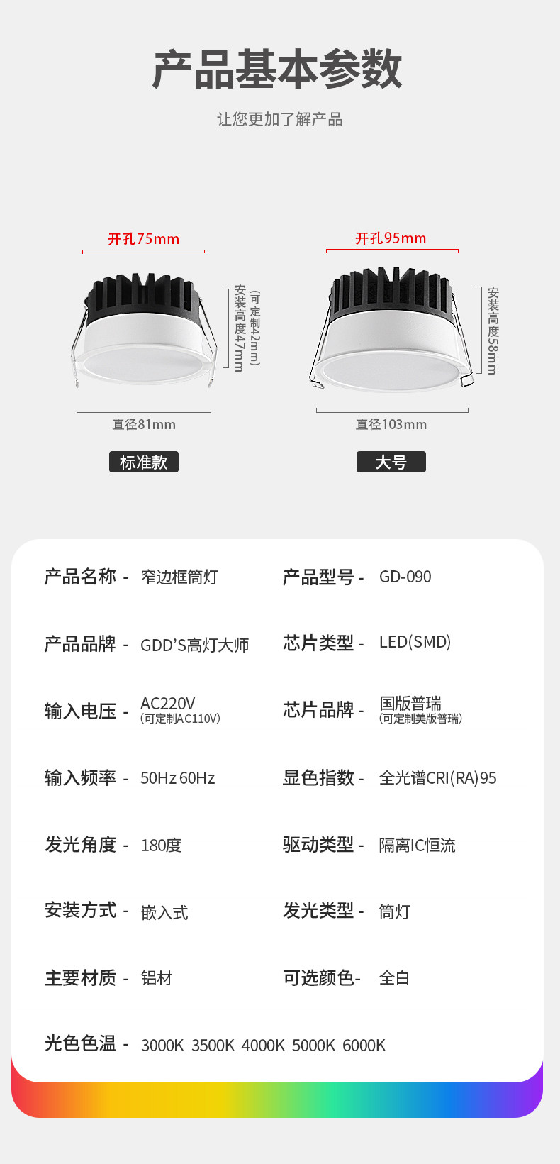 超薄窄边框筒灯嵌入式led家用天花灯走廊玄关桶灯洞灯智能家用led