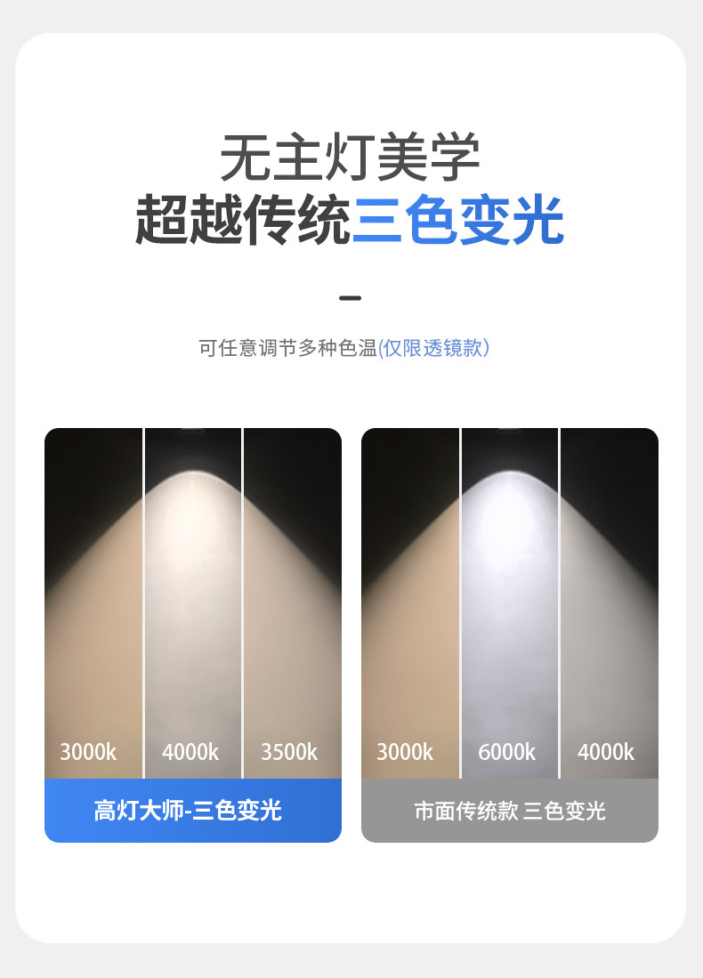 无边框预埋款射灯预埋防眩智能客厅卧室家用嵌入式led天花无主灯