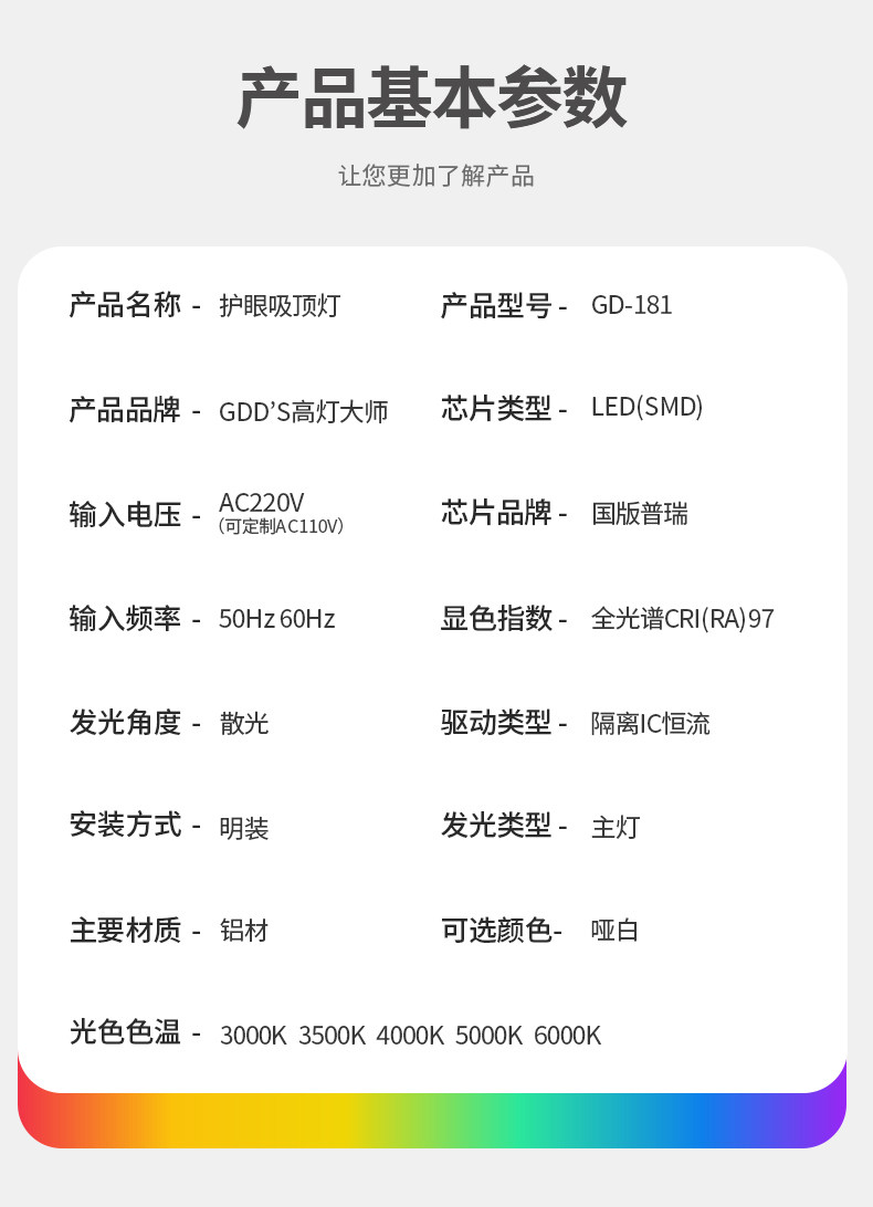 全铝吸顶灯超薄护眼全光谱圆形悬浮儿童房间卧室客厅明装LED智能