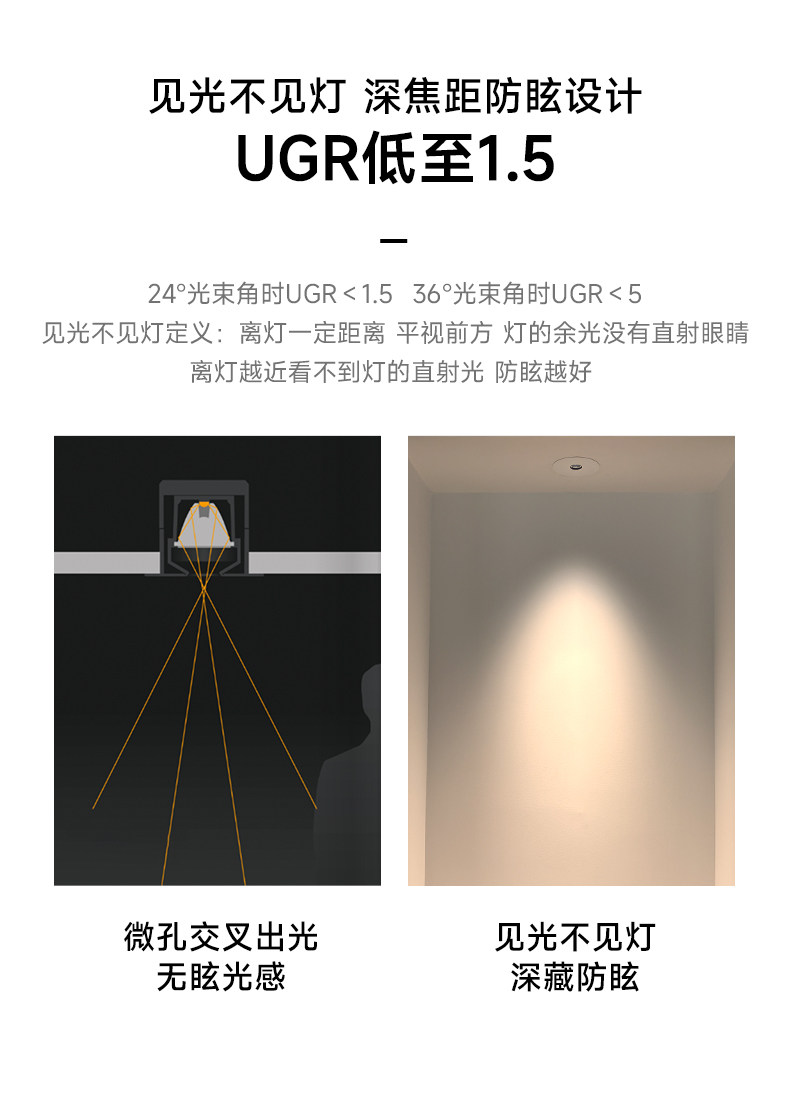 嵌入式可可蛋奶射灯小孔出光中古奶油风极薄隐形超防眩乳胶漆同色
