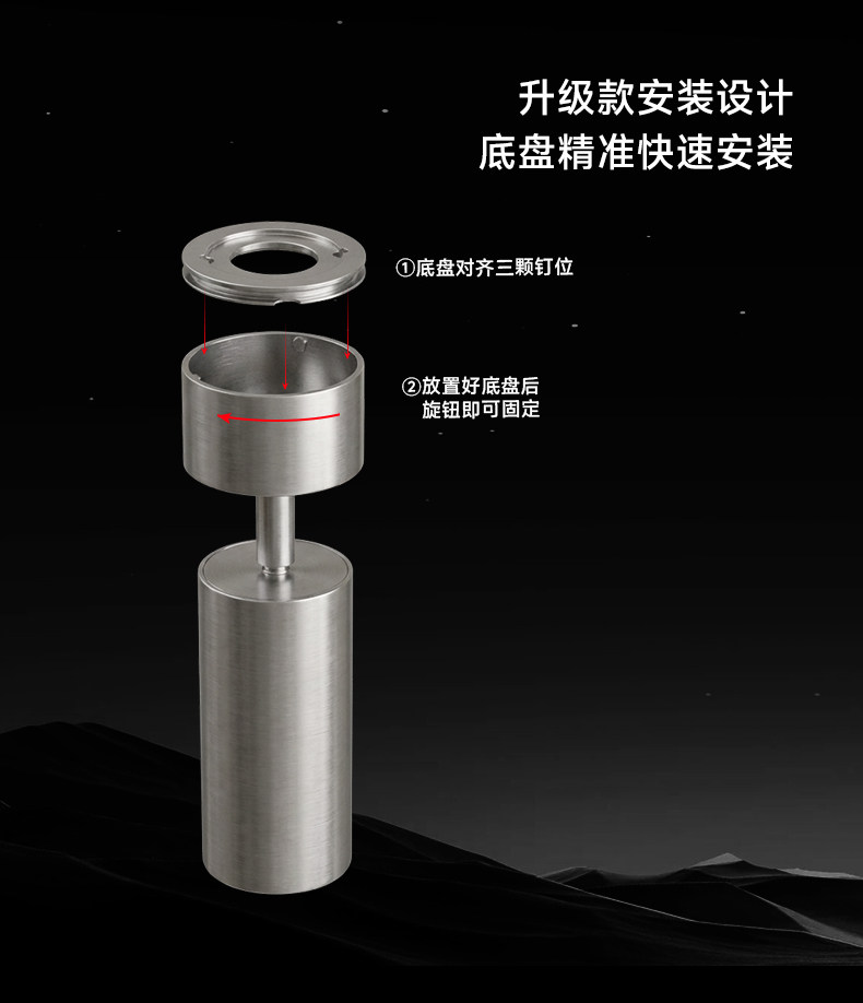包豪斯明装射灯不锈钢银色中古工业可调节角度客厅天花极简无主灯