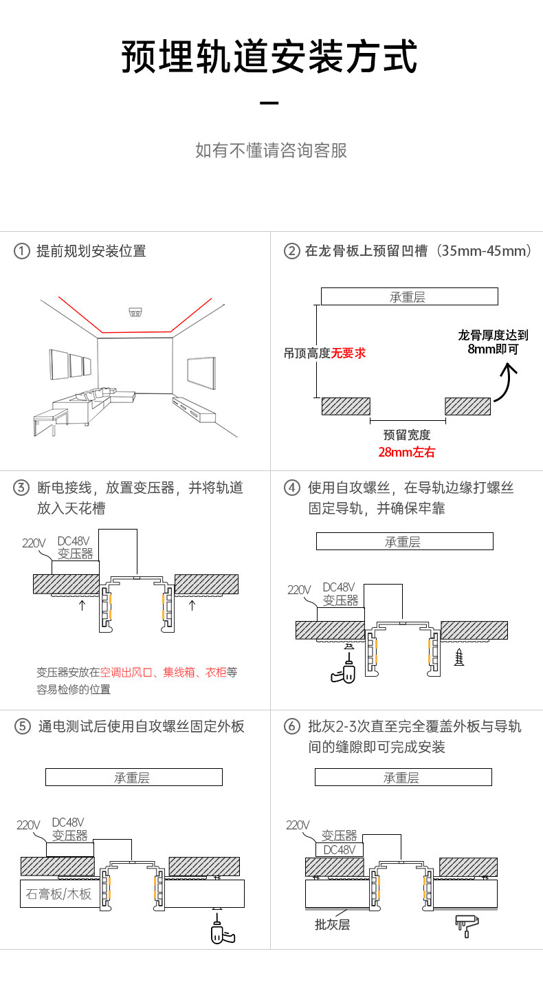 明装磁吸轨道灯超薄客厅射灯免吊顶线条线形灯嵌入式无主灯全光谱