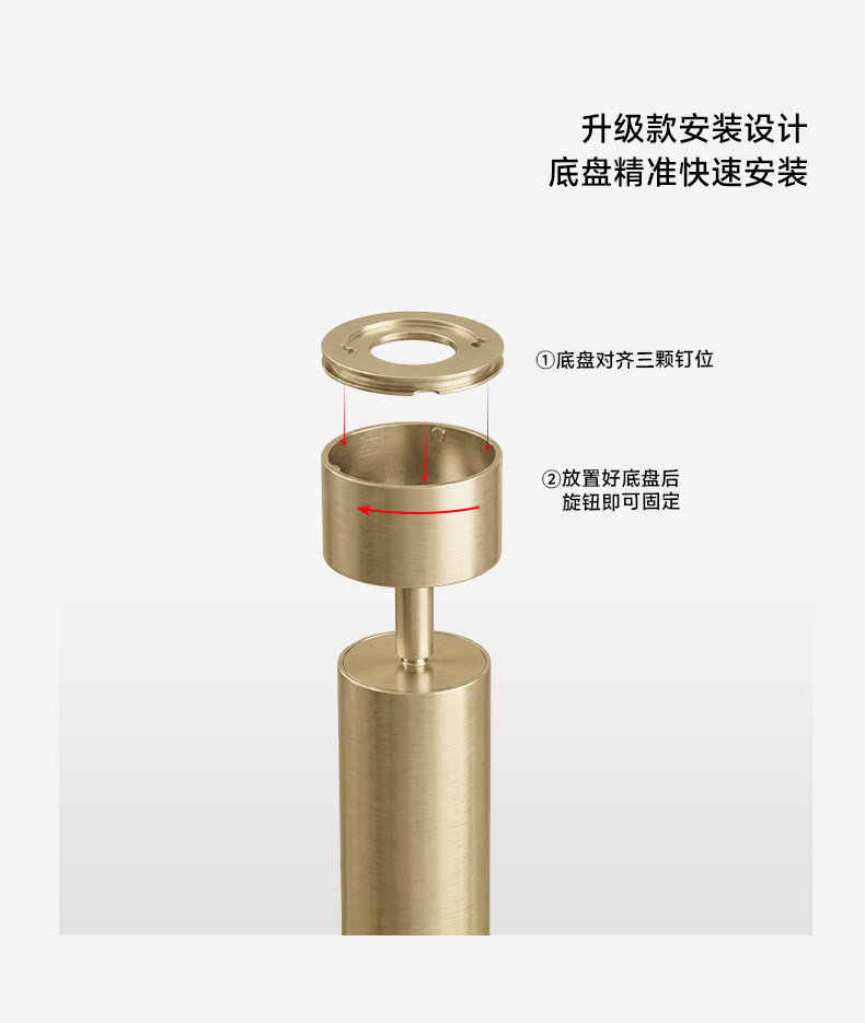 法式托斯卡纳自然风金色明装射灯免开孔免吊顶吸顶家用客厅无主灯