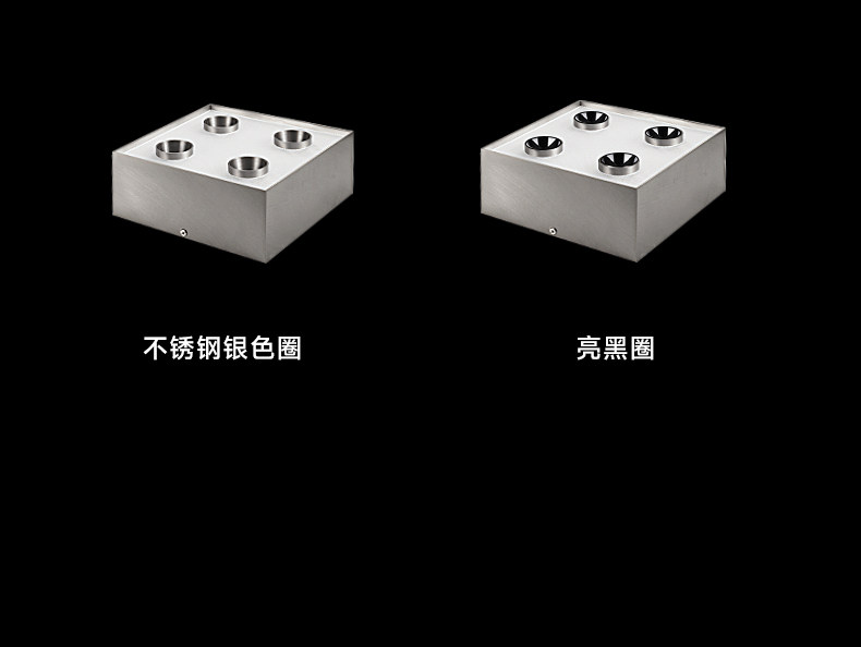 明装斗胆灯包豪斯吸顶灯四头不锈钢色筒射一体超薄防眩免开孔护眼